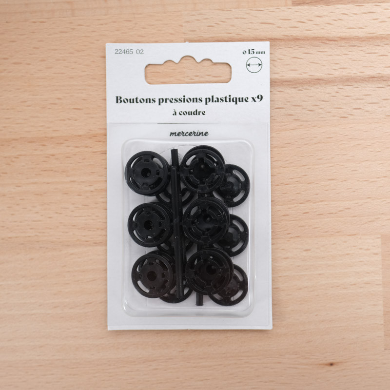 Bouton Pression taille 15MM noir